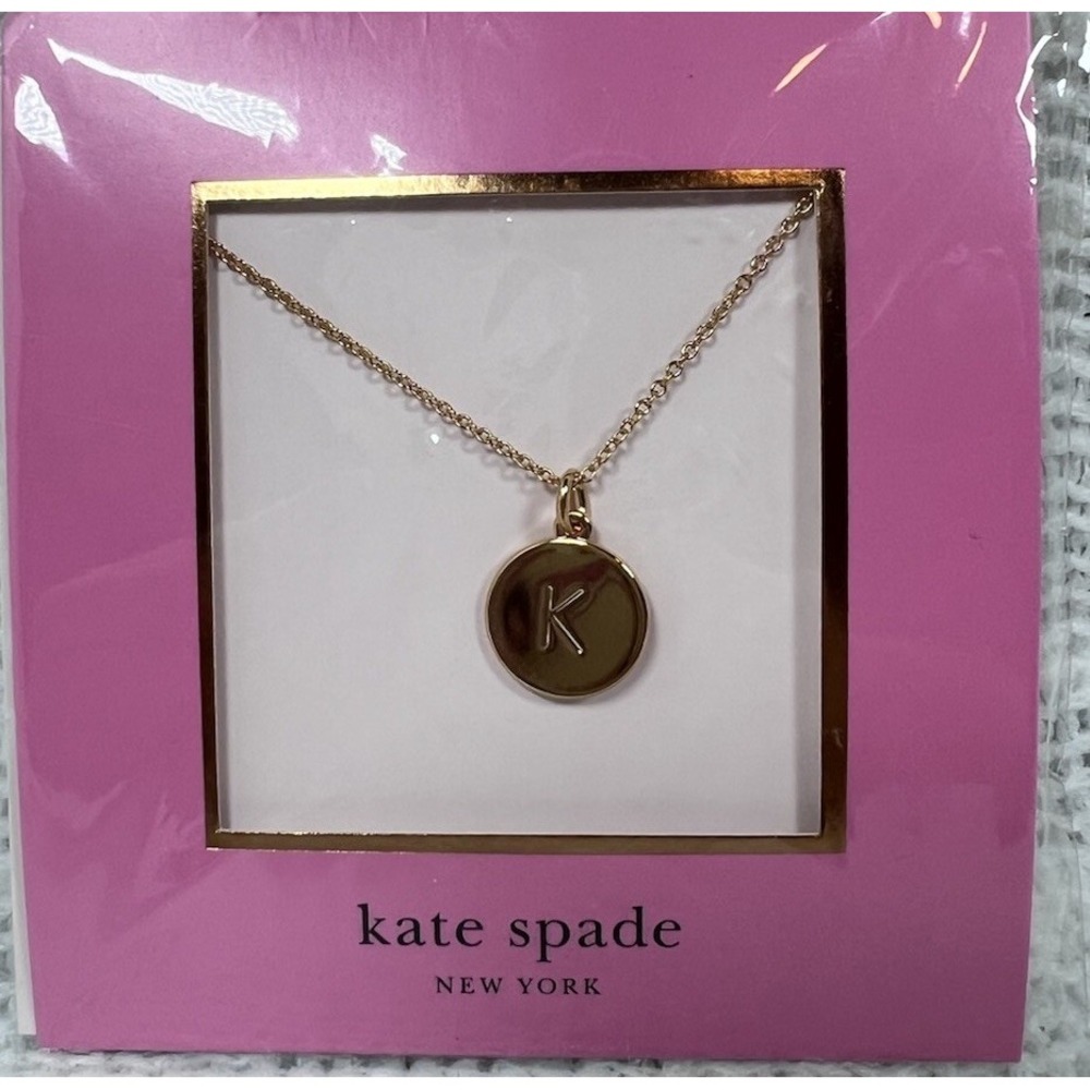 Kate Spade New York "K" Initial Gold Pendant Necklace New Classic Daily Designer